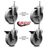 Service Caster 5 Inch Semi Steel 12 MM Threaded Stem Caster Set 2 Brakes SCC SCC-TS20S515-SSR-M1215-2-PLB-2